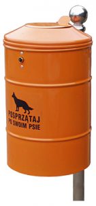 Kosz AZA sprzątanie po psach kosz na psią kupę kosze na psie odchody