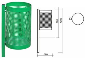 Kosz KU09 kosze parkowe kosze miejskie meble miejskie 2