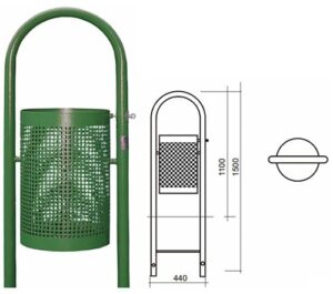 Kosz KU11 kosze parkowe kosze miejskie meble miejskie 2