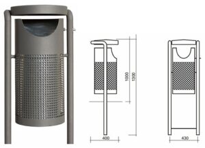 Kosz KU15 kosze parkowe kosze miejskie meble miejskie 1